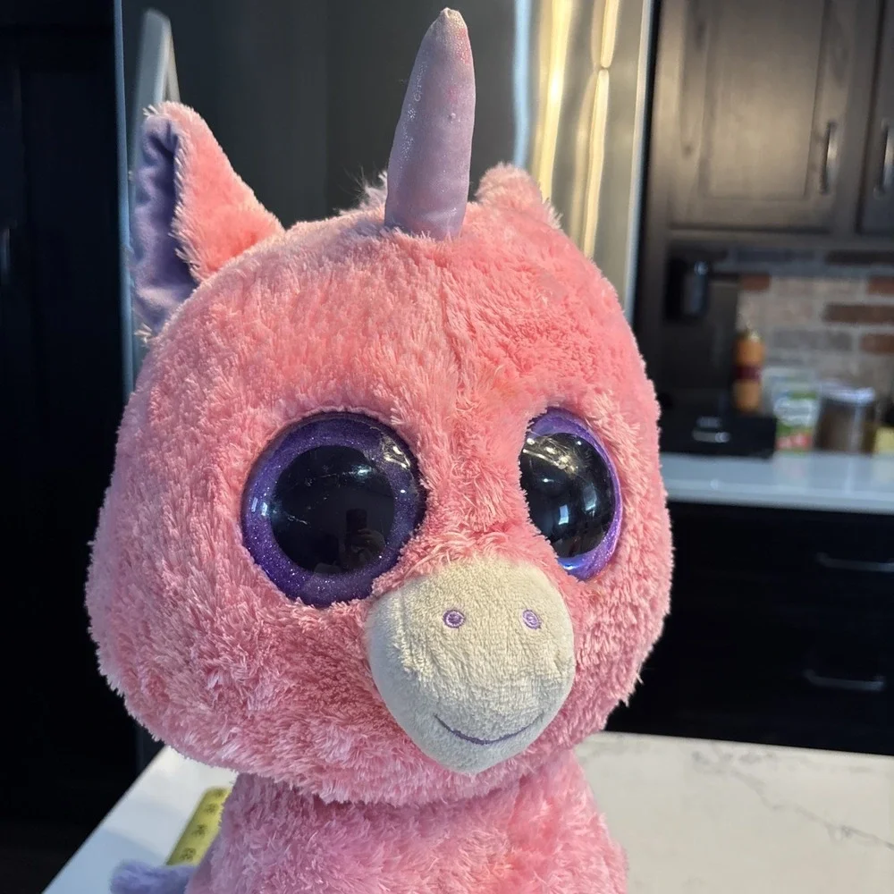 Ty Beanie Boos MAGIC Pink Unicorn Plush Toy Glitter Eyes
